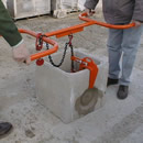 Grab for small concrete manholes